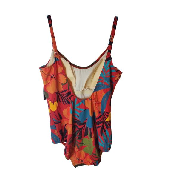 DreamSuit One Piece Tropical Hibiscus Swimsuit, NWT, Size 14 - Picture 3 of 5